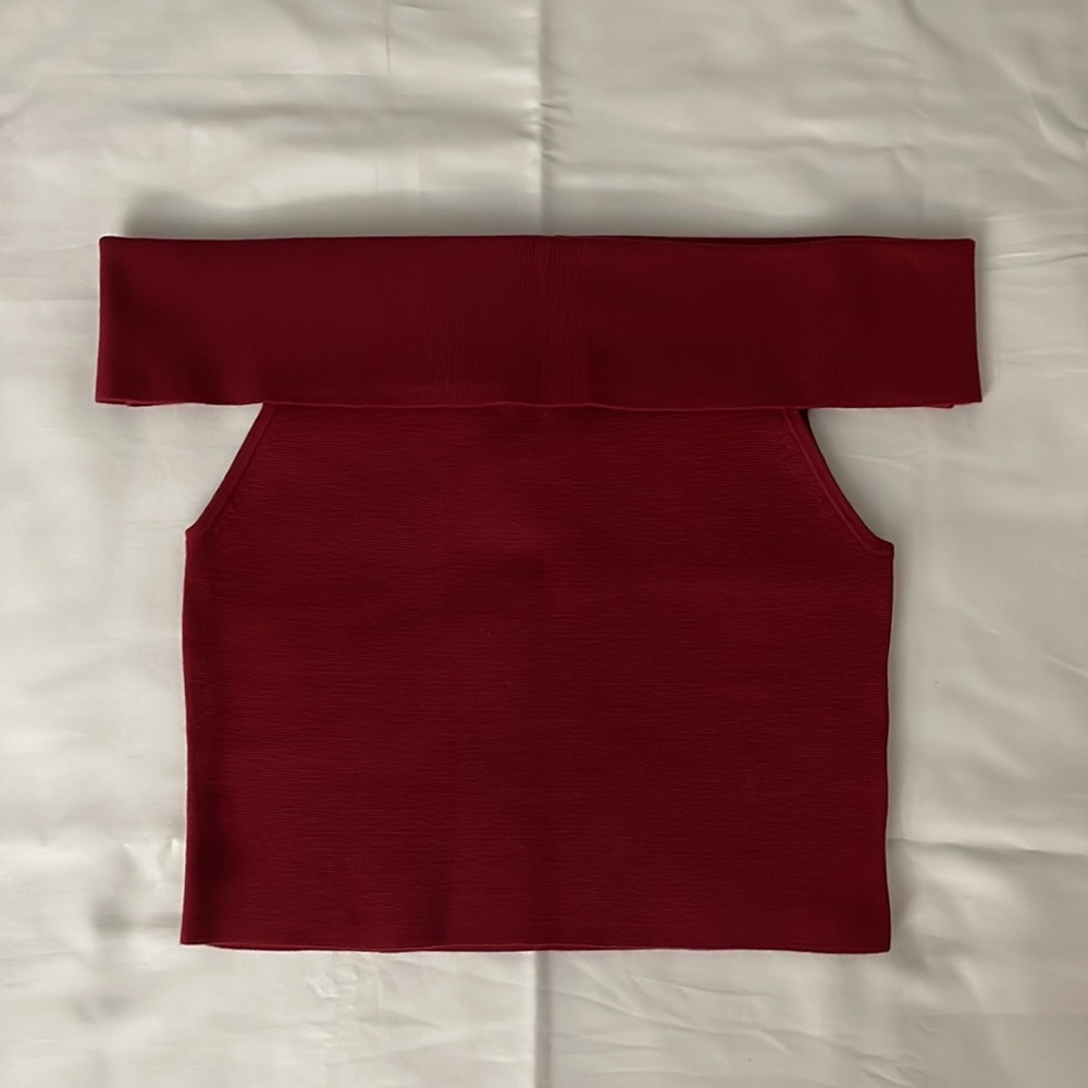 Express crop top dark red XS